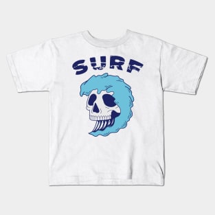 skull surf wild Kids T-Shirt